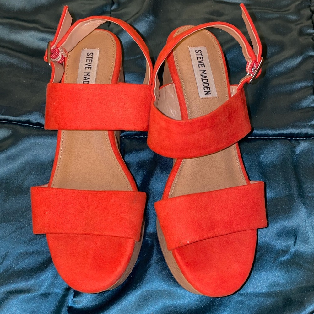 Steve Madden Platform Shoes Size 7 Orange/Red